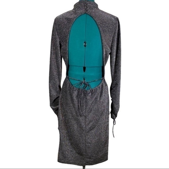 Topshop glitter open back cocktail mid dress NWOT - Picture 11 of 11